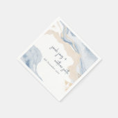 抽象芸術エレガントブルーベージュコーストビーチ結婚式 スタンダードカクテルナプキン (角)