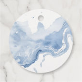 抽象芸術エレガントブルーベージュコーストビーチ結婚式 フェイバータグ (裏面)