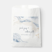 抽象芸術エレガントブルーベージュコーストビーチ結婚式 フェイバーバッグ (正面)