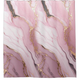 抽象芸術エレガントプインと金ゴールドボヘミア シャワーカーテン