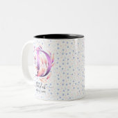 抽象芸術エレガントボホシックフローラモノグラムマグカップ – D ツートーンマグカップ (正面左)