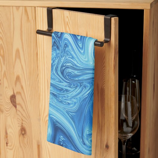 抽象芸術エレガントマラグラデーションーベル キッチンタオル (三つ折り)