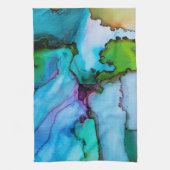 抽象芸術エレガントマラグラデーションーベル キッチンタオル (縦)