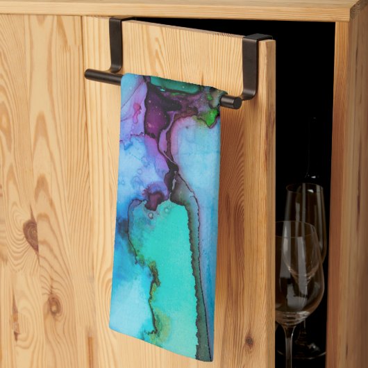 抽象芸術エレガントマラグラデーションーベル キッチンタオル (三つ折り)