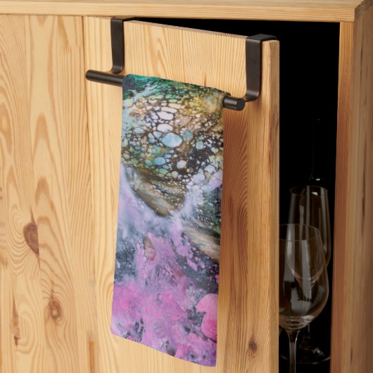 抽象芸術エレガントマラグラデーションーベル キッチンタオル (三つ折り)