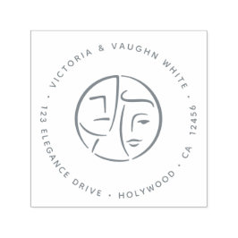 抽象芸術エレガントリッチカップル差出人住所 セルフインキングスタンプ