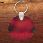 抽象芸術エレガントレッドとブラックキーリング キーホルダー (裏面)