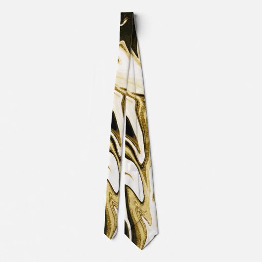 抽象芸術エレガントレトロなデジタル流体大理石 ネクタイ (裏面)