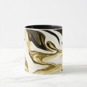 抽象芸術エレガントレトロなデジタル流体大理石 マグカップ (中央)
