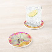 抽象芸術エレガントレトロウォーター色ピンク色のラン コースター (側面)