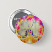 抽象芸術エレガントレトロウォーター色ピンク色のラン 缶バッジ (正面&裏面)