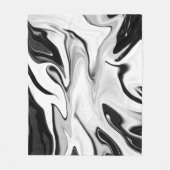 抽象芸術エレガントレトロカラーのデジタル流体ブラック フリースブランケット (正面)