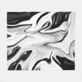 抽象芸術エレガントレトロカラーのデジタル流体ブラック フリースブランケット (正面(横))