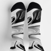 抽象芸術エレガントレトロカラーのデジタル流体 ソックス (上部)