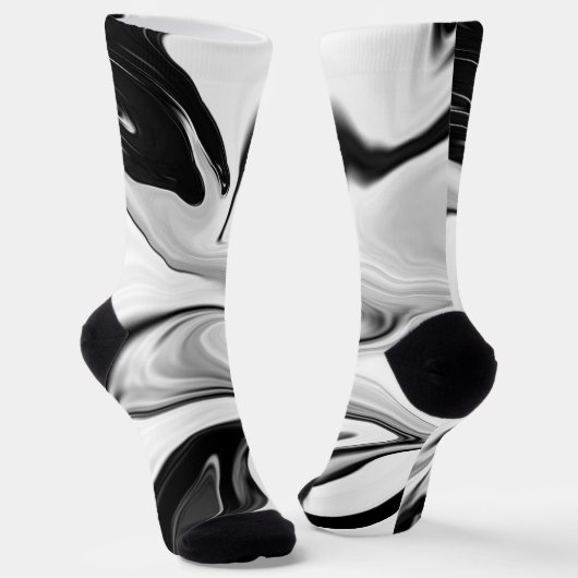 抽象芸術エレガントレトロカラーのデジタル流体 ソックス (傾斜あり)