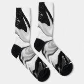 抽象芸術エレガントレトロカラーのデジタル流体 ソックス (右)