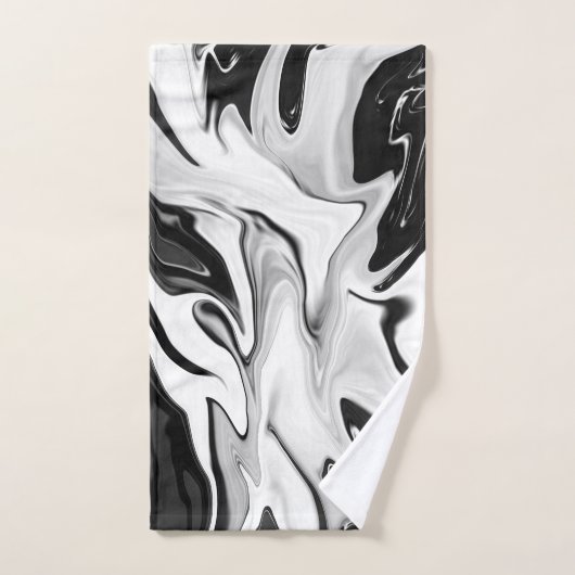 抽象芸術エレガントレトロカラーのデジタル流体 バスタオルセット (ハンドタオル)