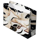 抽象芸術エレガントレトロカラーのデジタル流体 ラージペーパーバッグ (正面アングル)