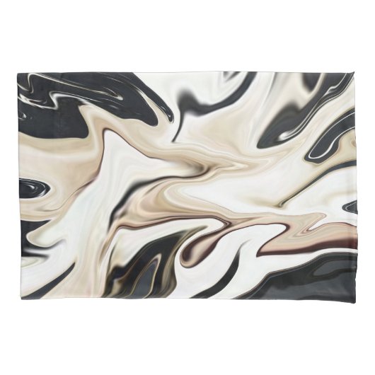 抽象芸術エレガントレトロカラーのデジタル流体 枕カバー (正面)