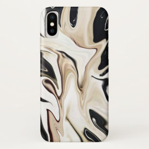 抽象芸術エレガントレトロカラーのデジタル流体 iPhone X ケース
