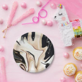 抽象芸術エレガントレトロカラーデジタル流体テクスチャ ペーパープレート (パーティー)