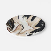 抽象芸術エレガントレトロカラーデジタル流体テクスチャ ペーパープレート (アングル)