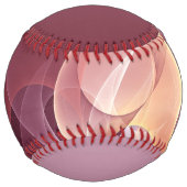 抽象芸術エレガントワモダンイン赤フラクタルアート名 ソフトボール (裏面)