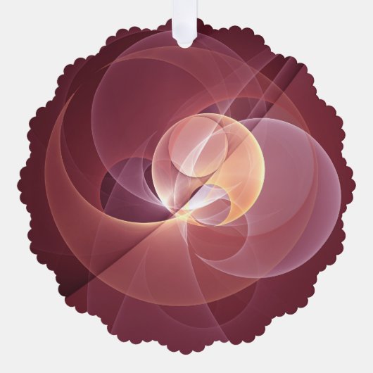 抽象芸術エレガントワモダンイン赤フラクタルアート オーナメントカード (正面)