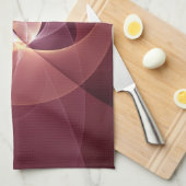 抽象芸術エレガントワモダンイン赤フラクタルアート キッチンタオル (四つ折り)