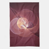 抽象芸術エレガントワモダンイン赤フラクタルアート キッチンタオル (縦)