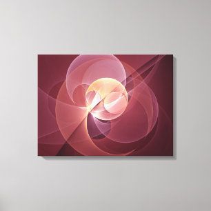 抽象芸術エレガントワモダンイン赤フラクタルアート キャンバスプリント