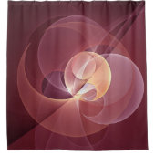 抽象芸術エレガントワモダンイン赤フラクタルアート シャワーカーテン (正面)