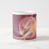 抽象芸術エレガントワモダンイン赤フラクタルアート ジャンボコーヒーマグカップ (正面)