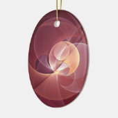 抽象芸術エレガントワモダンイン赤フラクタルアート セラミックオーナメント (左)