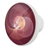 抽象芸術エレガントワモダンイン赤フラクタルアート セラミックノブ (右)