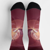 抽象芸術エレガントワモダンイン赤フラクタルアート ソックス (上部)