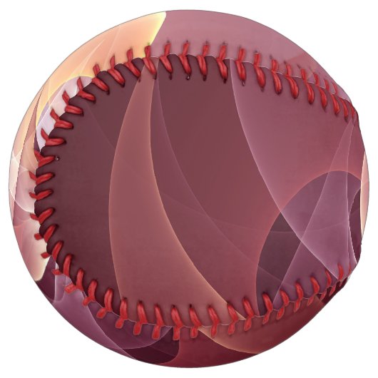 抽象芸術エレガントワモダンイン赤フラクタルアート ソフトボール (正面左)