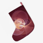 抽象芸術エレガントワモダンイン赤フラクタルアート ラージクリスマスストッキング (裏面 (吊り時))
