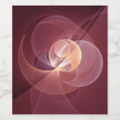 抽象芸術エレガントワモダンイン赤フラクタルアート ワインラベル (シングルラベル)