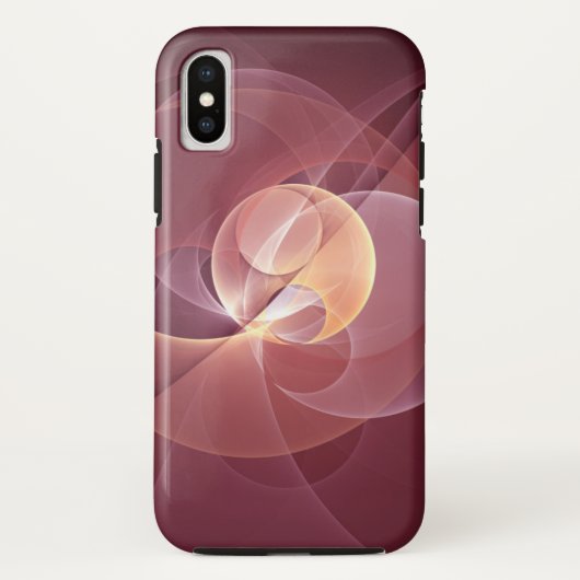 抽象芸術エレガントワモダンイン赤フラクタルアート Case-Mate iPhoneケース (裏面)