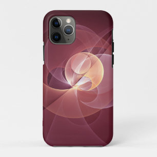 抽象芸術エレガントワモダンイン赤フラクタルアート iPhone 11 PROケース