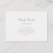 抽象芸術エレガント大理石赤面クリーム金ゴールド 名刺 (裏面)