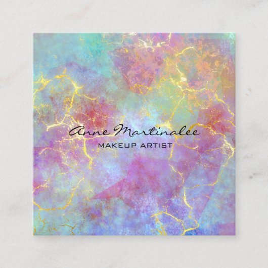 抽象芸術エレガント大理石 スクエア名刺 (正面)