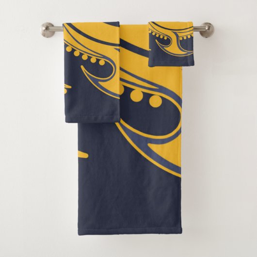 抽象芸術エレガント太陽、青、黄色 バスタオルセット (インサイチュ)