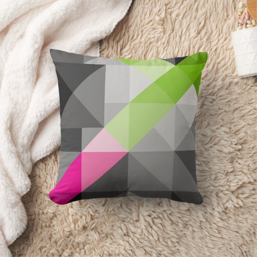 抽象芸術エレガント幾何学灰色ピンクの緑 クッション