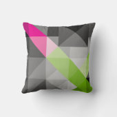 抽象芸術エレガント幾何学灰色ピンクの緑 クッション (裏面)