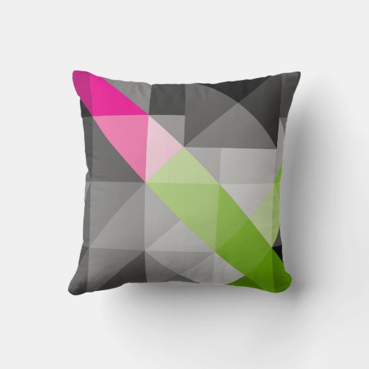 抽象芸術エレガント幾何学灰色ピンクの緑 クッション (裏面)