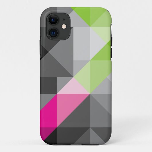 抽象芸術エレガント幾何学灰色ピンクの緑 Case-Mate iPhoneケース (裏面)