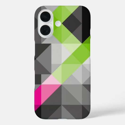 抽象芸術エレガント幾何学灰色ピンクの緑 Case-Mate iPhoneケース (裏面)