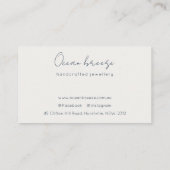 抽象芸術エレガント水彩ロゴブルー金ゴールドビーチシー 名刺 (裏面)